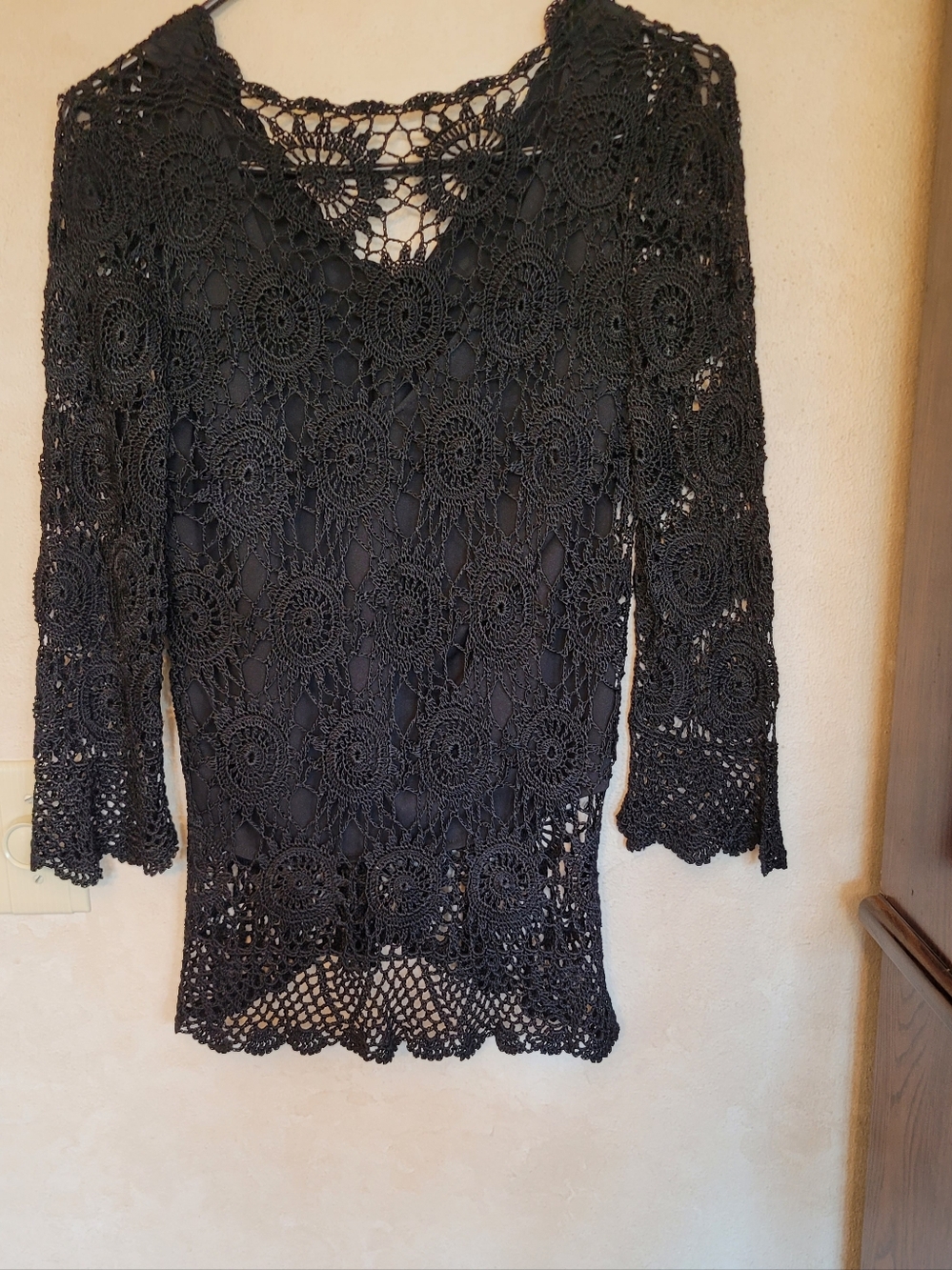 Black Crochet With Cami Type  Under Top